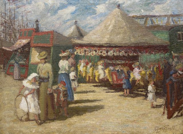 Proost A.  | Auf dem Jahrmarkt, Öl auf Leinwand 59,5 x 79,9 cm, Unterzeichnet u.r. und zu datieren um. 1905-1906