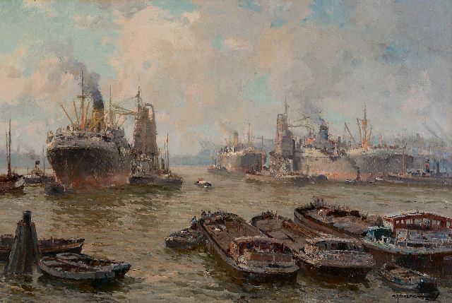 Gerard Delfgaauw | Der Waalhafen, Rotterdam, Öl auf Leinwand, 40,2 x 60,5 cm, Unterzeichnet u.r.