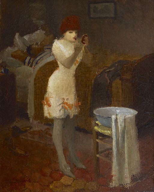 Auguste Leymarie | Die Morgentoilette, Öl auf Leinwand, 40,9 x 32,5 cm, Unterzeichnet u.l. und datiert '09