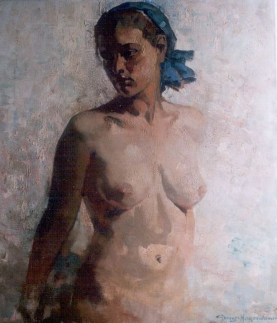 George Hogerwaard | A seated nude, Öl auf Leinwand, 80,4 x 69,8 cm, signed l.r. und dated 1935