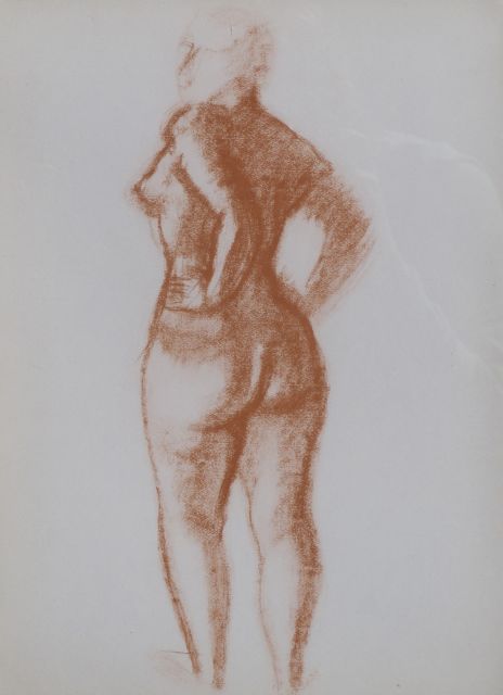 André Derain | Stehender Akt, Farbsteindruck auf Papier, 37,8 x 27,5 cm