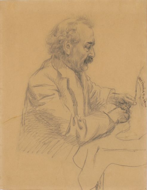 Jacob Bendien | Porträt von Opa Bendien, Zeichnung auf Papier, 33,0 x 25,5 cm