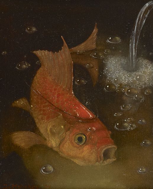 Jemmy van Hoboken | Goldfisch, Öl auf Holz, 27,0 x 22,1 cm, Unterzeichnet u.l. und datiert '34