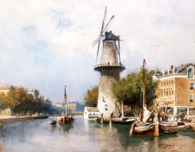 Schipperus P.A.  | View of the Coolvest, Rotterdam, 24,2 x 28,2 cm, signed l.r. und dated 1824