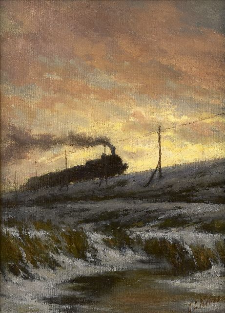 George Lourens Kiers | Am Bahngleis, Öl auf Leinwand auf Holz, 35,5 x 25,3 cm, Unterzeichnet u.r.