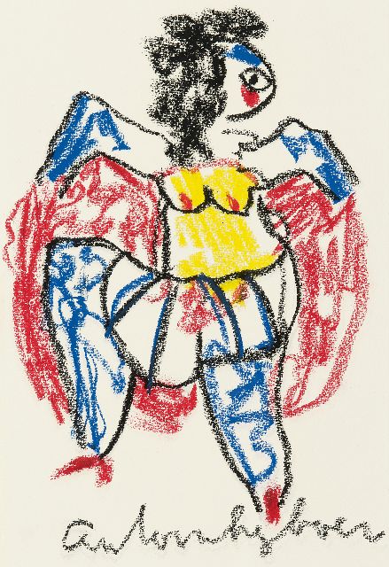 Anton Heyboer | Tänzerin, Kreide auf Papier, 29,0 x 20,0 cm, Unterzeichnet M.u.