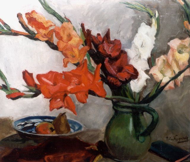 Piet van Wijngaerdt | Sword lilies, Öl auf Leinwand, 70,0 x 80,0 cm, signed l.r.
