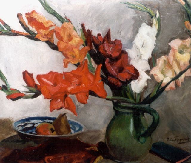 Piet van Wijngaerdt | Sword lilies, Öl auf Leinwand, 70,0 x 80,0 cm, signed l.r.