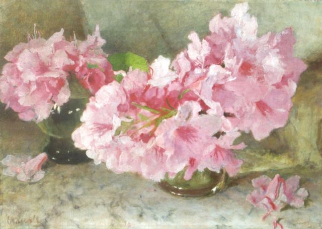 Ferdinand Oldewelt | Rhododendron, Öl auf Leinwand, 33,0 x 46,2 cm, Unterzeichnet l.u.