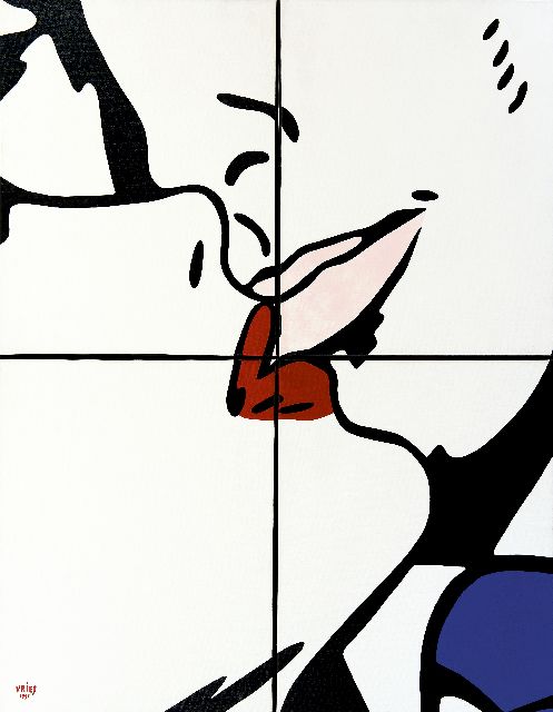Vries J.L. de | Puzzle I, Acryl auf Leinwand 90,8 x 70,4 cm, Unterzeichnet u.l. und datiert 1993