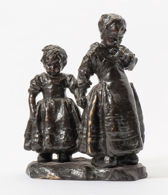 Charles van Wijk | Schwestern, Bronze, 37,5 x 29,0 cm, Unterzeichnet auf der Seite der Basis und zu datieren um 1908