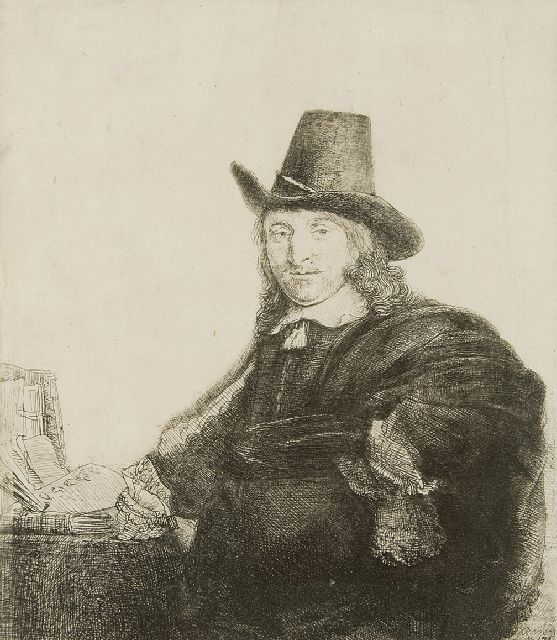 Rembrandt | Der Maler Jan Asselijn, Sptzname 'Krabbetje', Radierung, 19,2 x 16,4 cm, Unterzeichnet u.r. ider Platte