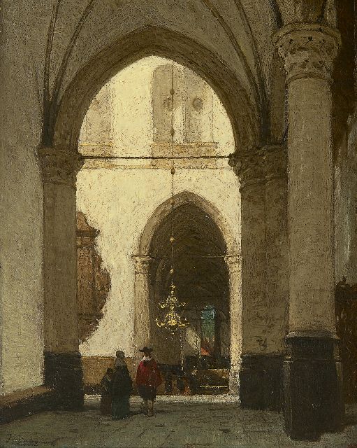 Johannes Bosboom | Die St. Laurenskirche, Alkmaar, Öl auf Holz, 32,2 x 25,3 cm, Unterzeichnet u.l.