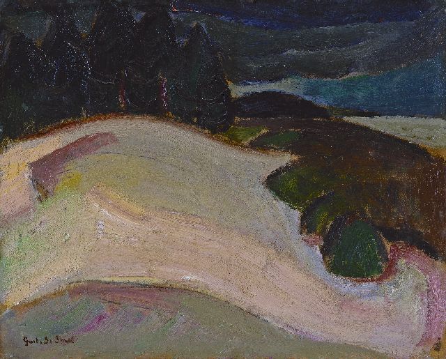 Gustave de Smet | Landschaft, Öl auf Holzfaser auf Holz, 31,9 x 38,6 cm, Unterzeichnet u.l. und zu datieren ca. 1917