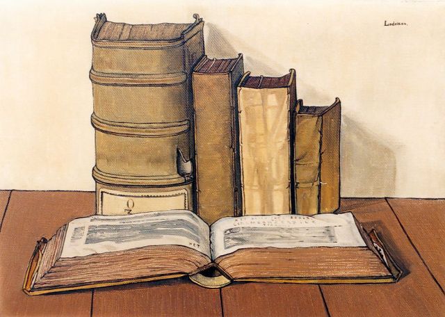 Jo Lodeizen | Books, Öl auf Leinwand, 40,2 x 56,5 cm, signed u.r. und dated 1927