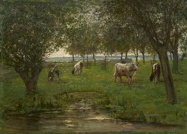 Piet Mondriaan | 'Weidende Kälbchen ', Öl auf Leinwand, 50,2 x 69,3 cm, Unterzeichnet l.u. und zu datieren 1902-1903
