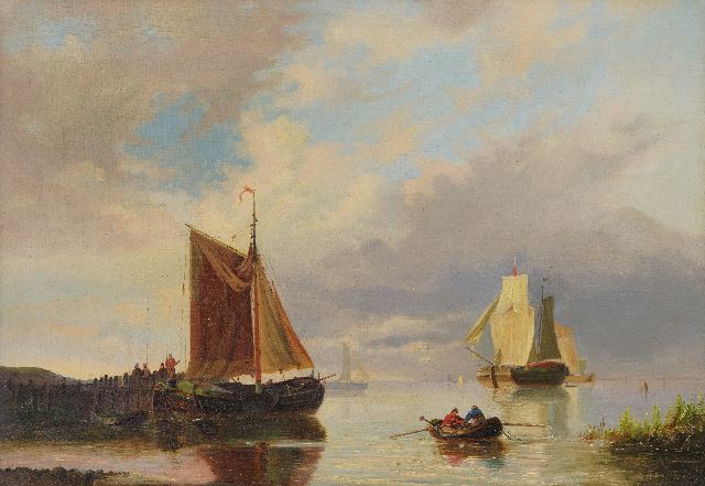 Hendriks G.  | Segelschiffe auf ruhiger See, Öl auf Leinwand 43,0 x 61,0 cm, Unterzeichnet u.r.