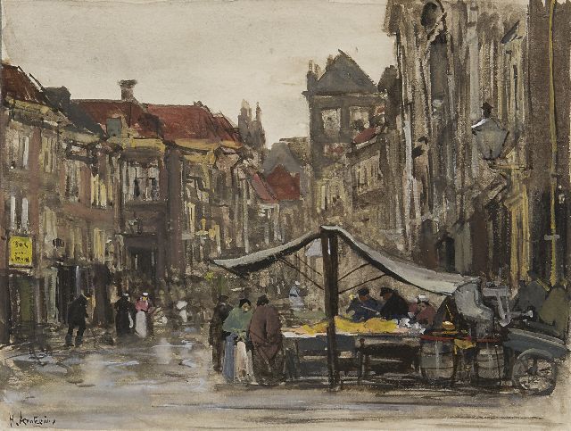 Floris Arntzenius | Die Voldersgracht, Haag, Aquarell auf Papier, 12,0 x 16,0 cm, Unterzeichnet u.l. und zu datieren um 1888
