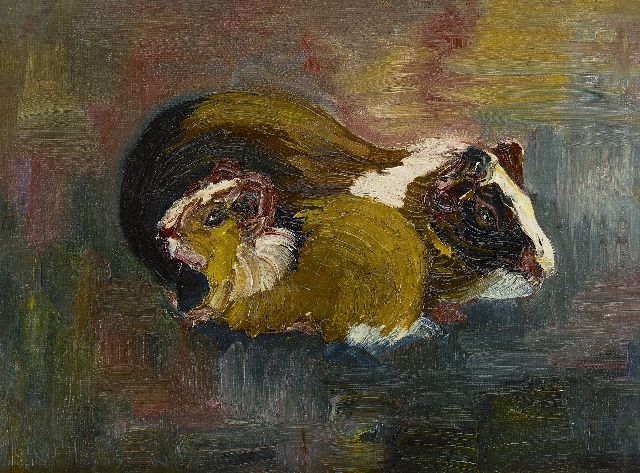 Lanooy C.J.  | Meerschweinchen, Öl auf Leinwand  auf Holzfaser 22,0 x 29,5 cm