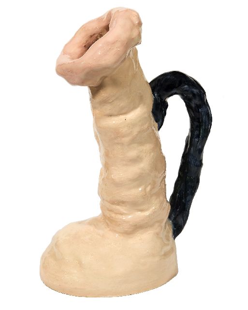 Toorn J.P. van den | Skulptur in der Form einer Schenkkanne, Keramik 30,0 x 17,0 cm, Unterzeichnet an der Seite der Basis und datiert 2009