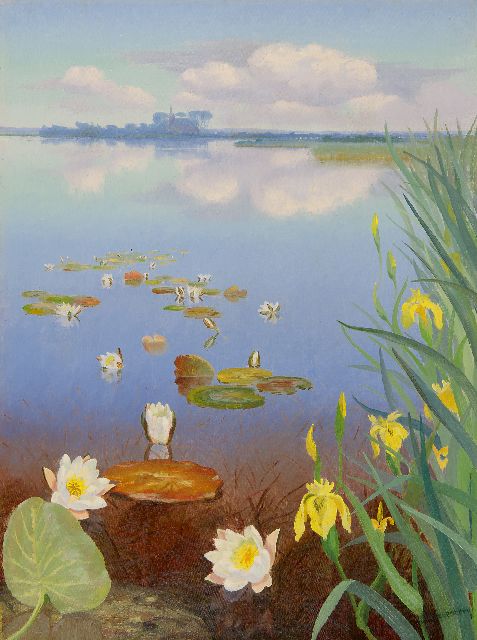 Dirk Smorenberg | See mit Wasserrosen, Öl auf Leinwand, 60,1 x 45,0 cm, Unterzeichnet u.r. und zu datieren ca. 1930