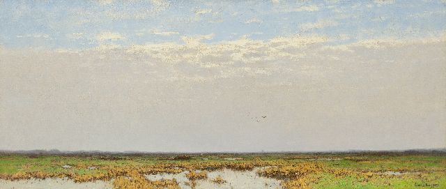 Cornelis Kuijpers | Polderlandschaft, Öl auf Leinwand, 56,3 x 132,3 cm, Unterzeichnet u.r.