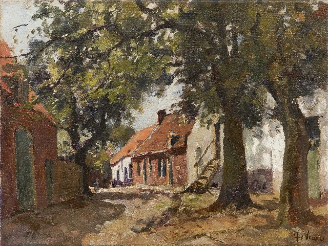Jan van Vuuren | Gasse in Harderwijk, Öl auf Leinwand, 30,3 x 40,3 cm, Unterzeichnet u.r.