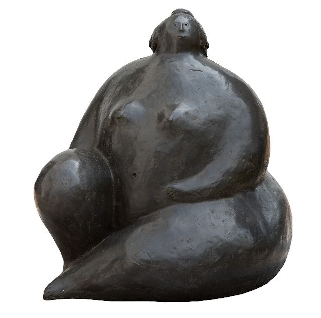 Evert van Hemert | Saskia, Patinierte Bronze, 65,0 x 55,0 cm, Unterzeichnet mit Monogramm auf der Seite