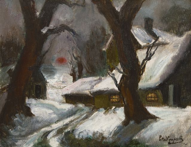 Piet van Wijngaerdt | Winterlandschaft, Öl auf Leinwand, 70,0 x 90,2 cm, Unterzeichnet u.r.