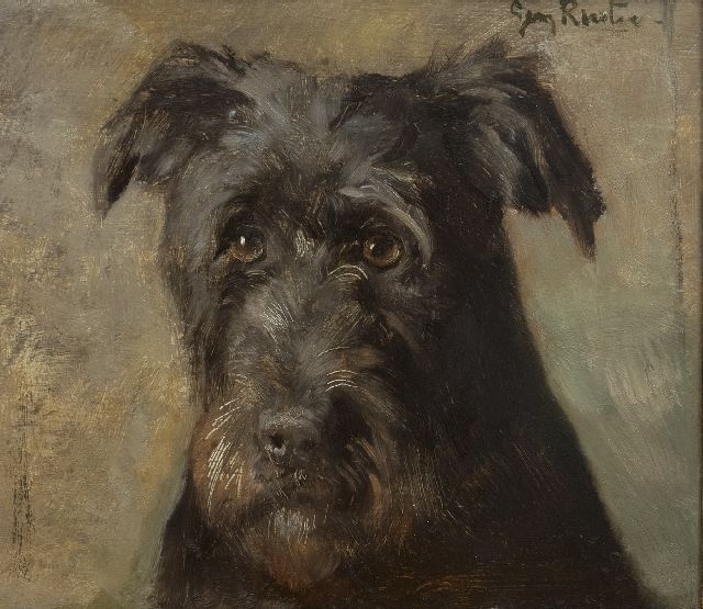 Georg Rueter | Porträt eines Terriers, Öl auf Holz, 26,1 x 30,2 cm, Unterzeichnet o.r.