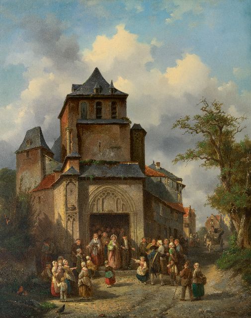 Jacques Carabain | Die goldene Hochzeit, Öl auf Leinwand, 96,2 x 76,2 cm, Unterzeichnet u.r. und datiert 1861