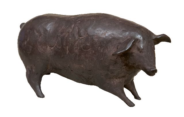 Evert van Hemert | Edwina, Patinierte Bronze, 14,0 x 30,0 cm, Unterzeichnet mit Monogramm auf dem Bauch und zu datieren 2012