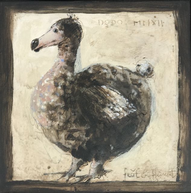 Hemert E. van | Dodo, Acryl auf Holzfaserplatte 20,0 x 20,0 cm, Unterzeichnet u.r. und datiert dated MMXII