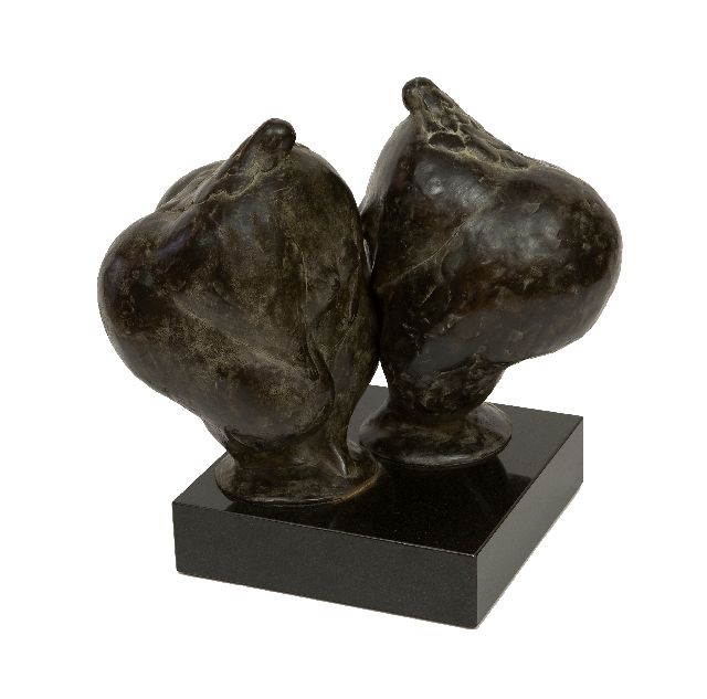 Evert van Hemert | Small Talk, Patinierte Bronze, 24,0 x 34,0 cm, Unterzeichnet mit Monogramm auf Hinterseite bronzener Basis und zu datieren 2016