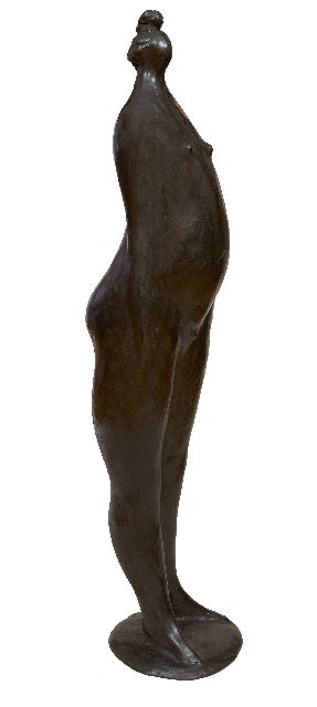 Evert van Hemert | Haarknoten, Patinierte Bronze, 93,0 x 23,0 cm, Unterzeichnet mit Monogramm auf Hinterseite der Basis und zu datieren 2010