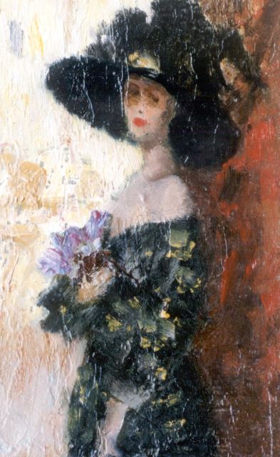 Henri Heijligers | A portrait of an elegant lady, 21,3 x 13,0 cm, signed l.l.