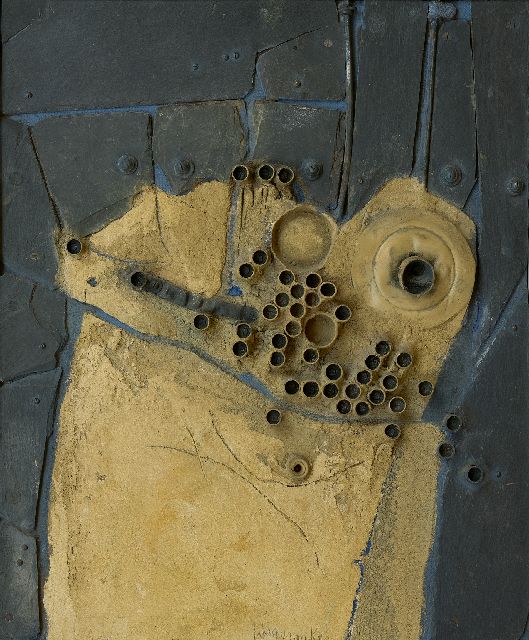Jaap Wagemaker | Le morceau de cuivre, Gemischte Technik auf Holzfaser, 60,2 x 49,9 cm, Unterzeichnet u.l., M.u. und im Verso und datiert im Verso '62