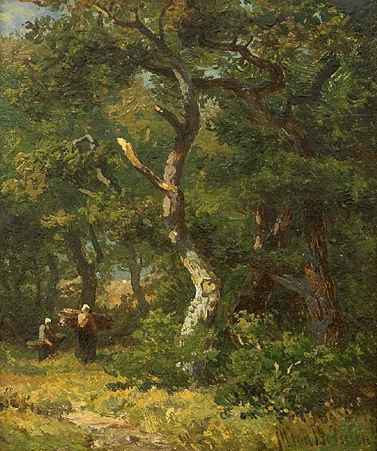 Jan Willem van Borselen | Waldlandschaft, Öl auf Tafel, 11,0 x 9,0 cm