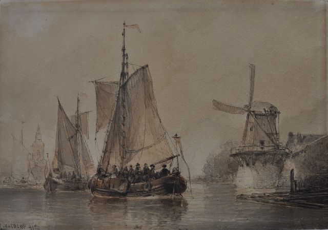 Antonie Waldorp | Eine vergnügliche Fahrt auf dem Fluss, Feder, Pinsel und Tinte auf Papier, 23,4 x 339,0 cm, Unterzeichnet u.l. und datiert '41