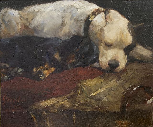 Geissler A.  | Beste Freunde, Öl auf Malereifaser 50,6 x 60,5 cm, Unterzeichnet u.l. und datiert 1911
