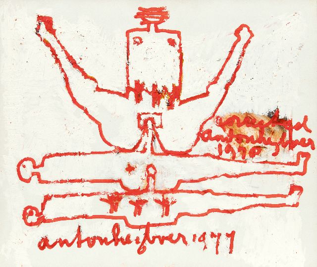 Anton Heyboer | Ollekebolleke, Öl auf Leinwand, 54,9 x 64,9 cm, Unterzeichnet zweimal M.u. und M.r. und datiert 1977