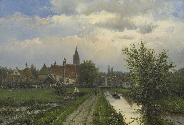 Willem Koekkoek | Landschaft mit Dorf im Hintergrund, Öl auf Leinwand, 40,8 x 58,5 cm, Unterzeichnet u.r.