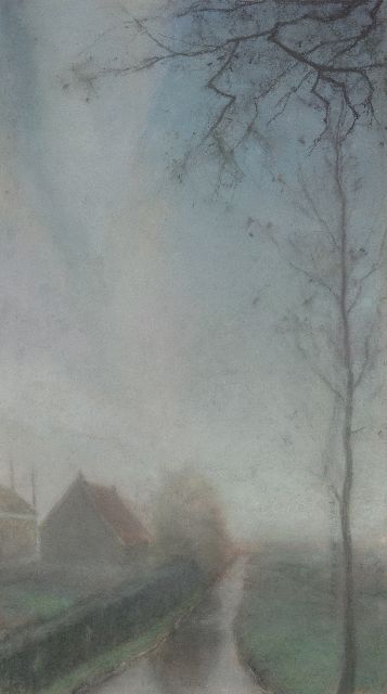 Nanninga D.B.  | Herbstmorgen, Pastell auf Pappe 76,5 x 45,0 cm, Unterzeichnet u.r.