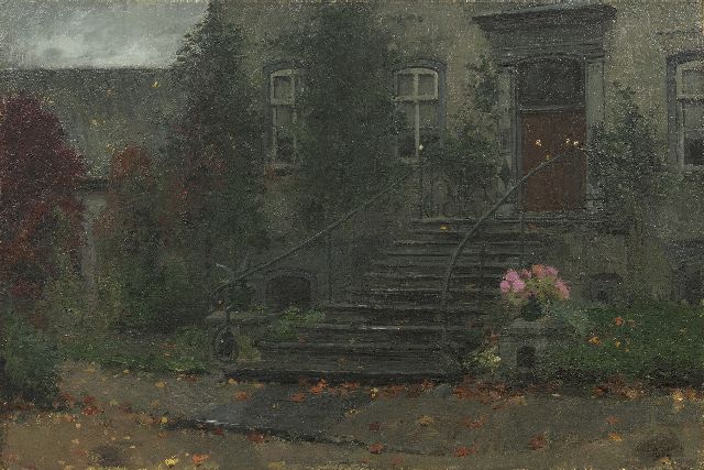 Jan Bogaerts | Blick auf den Eingang eines Herrensitzes, Öl auf Leinwand, 40,4 x 60,7 cm, Unterzeichnet u.r. und datiert 1904