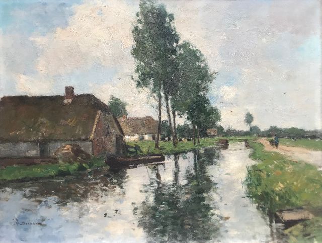 Louis Stutterheim | Bauernhöfe bei Hilversum, Öl auf Leinwand, 45,8 x 60,5 cm, Unterzeichnet u.l.