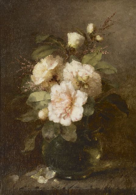 Frederika Breuer-Wikman | Stilleben mit Rosen, Öl auf Leinwand, 60,6 x 43,3 cm
