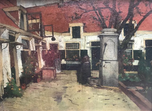 Jacob Ritsema | Das Hofje van Loo in Haarlem, Öl auf Leinwand auf Holz, 54,0 x 74,2 cm