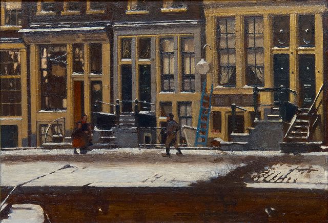 Willem Witsen | Der Oude Waal im Winter, Amsterdam, Öl auf Holz, 30,3 x 44,3 cm, Unterzeichnet u.r. und zu datieren um 1912