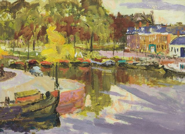 Jan Altink | Der Oosterhaven, Groningen, Öl auf Leinwand, 50,6 x 70,4 cm