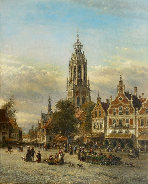 Kleijn L.J.  | Markt in einer Stadt, Öl auf Leinwand 86,5 x 70,1 cm, Unterzeichnet u.l.